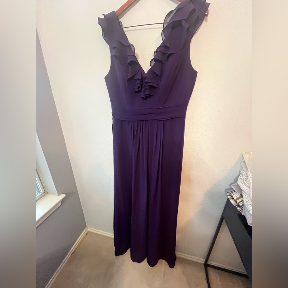 Ever Pretty Deep Purple Ruffled Maxi Dress‎ New with tags